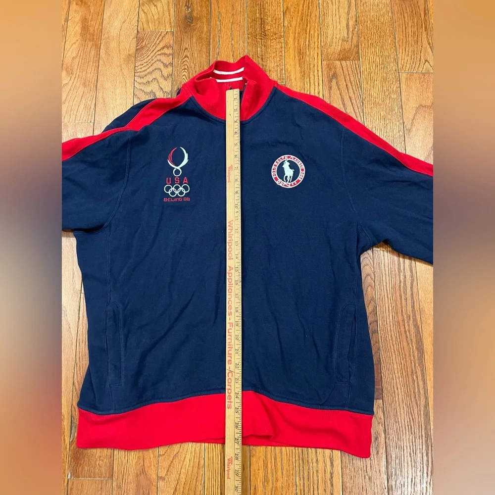 Polo Ralph Lauren 2008 USA Olympic Team Beijing Track Jacket Mens‎ XL Navy Red